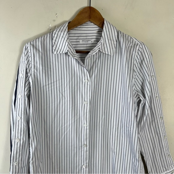 Equipment Surrender Strip Yarn Dye Cotton Popplin Rossi Shirt size Small - Picture 4 of 10